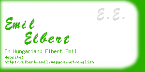 emil elbert business card